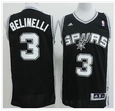San Antonio Spurs Revolution 30 #3 Marco Belinelli Black Stitched NBA Jersey