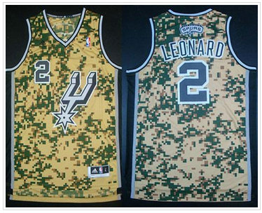 San Antonio Spurs #2 Kawhi Leonard Camo Stitched NBA Jersey