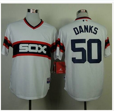 Chicago White Sox #50 John Danks White Alternate Home Cool Base Stitched Baseball Jersey