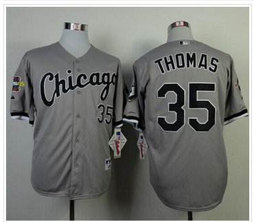Chicago White Sox #35 Frank Thomas Grey Cool Base Stitched Baseball Jersey
