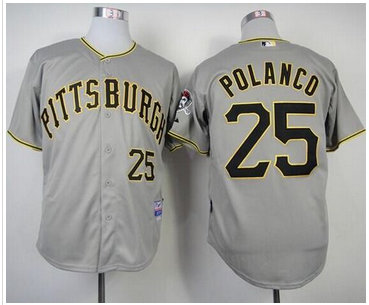 Pittsburgh Pirates #25 Gregory Polanco Grey Cool Base Stitched Baseball Jersey
