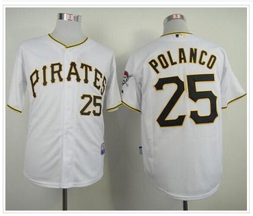 Pittsburgh Pirates #25 Gregory Polanco White Cool Base Stitched Baseball Jersey