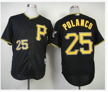 Pittsburgh Pirates #25 Gregory Polanco Black Cool Base Stitched Baseball Jersey