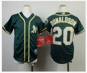 Youth Oakland Athletics #20 Josh Donaldson Green Cool Base Jersey