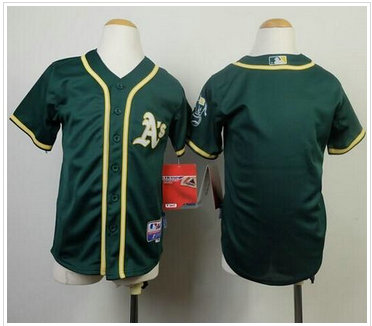 Youth Oakland Athletics Blank Green Cool Base Jersey