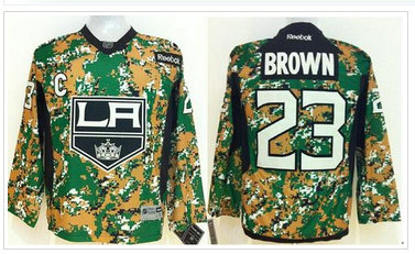 Youth NHL Los Angeles Kings #23 Dustin Brown Camo Veterans Day Practice Jersey