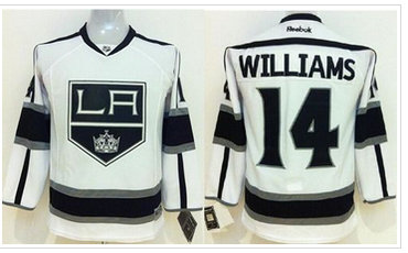 Youth NHL Los Angeles Kings #14 Justin Williams White Road Jersey