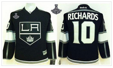 Youth NHL Los Angeles Kings #10 Mike Richards Black Home 2014 Stanley Cup Champions Jersey