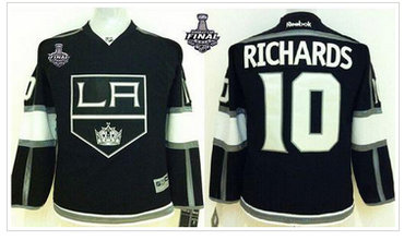 Youth NHL Los Angeles Kings #10 Mike Richards Black Home 2014 Stanley Cup Finals Jersey
