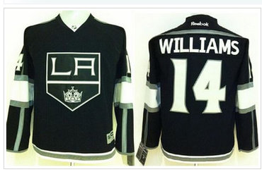 Youth NHL Los Angeles Kings #14 Justin Williams Black Home Jersey