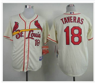 St.Louis Cardinals #18 Oscar Taveras Cream Cool Base Stitched Baseball Jersey