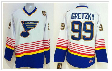 St. Louis Blues #99 Wayne Gretzky White CCM Throwback NHL Jersey