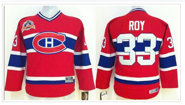 Youth NHL Montreal Canadiens #33 Patrick Roy Red CCM Throwback Jersey