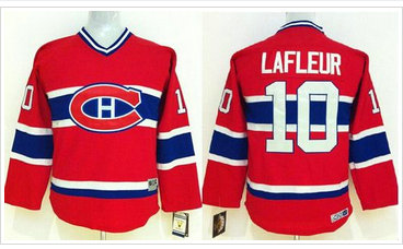 Youth NHL Montreal Canadiens #10 Guy Lafleur Red CCM Throwback Jersey