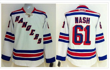 Youth NHL New York Rangers #61 Rick Nash White Stitched Jersey Youth NHL New York Rangers #61 Rick Nash White Stitched Jersey