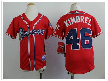 Youth MLB Atlanta Braves #46 Craig Kimbrel Red Cool Base Baseball Jersey
