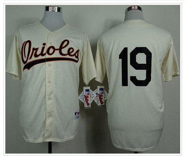 Baltimore Orioles #19 Chris Davis Cream 1954 Turn Back The Clock Stitched Baseball Jersey