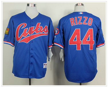 Chicago Cubs #44 Anthony Rizzo Blue 1994 Turn Back The Clock Stitched Baseball Jersey
