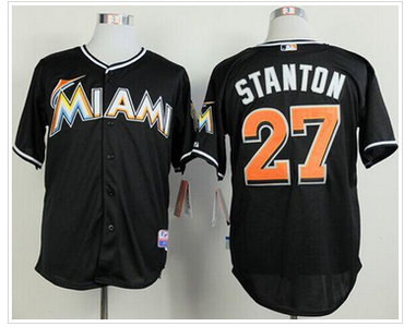 Miami Marlins #27 Giancarlo Stanton Black 2012 Alternate Baseball Jersey