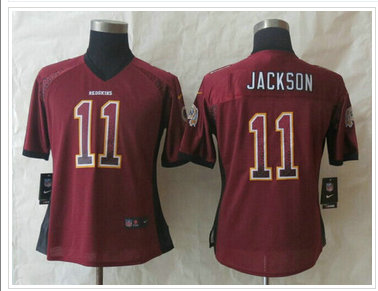 Women New Washington Red Skins #11 DeSean Jackson Drift Fashion Red Elite Jerseys