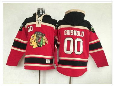 Chicago Blackhawks #00 Clark Griswold Red Sawyer Hooded Sweatshirt Stitched NHL Jersey