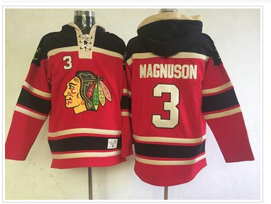 Chicago Blackhawks #3 Keith Magnuson Red Sawyer Hooded Sweatshirt NHL Jersey