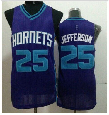Revolution 30 Charlotte Hornets #25 Al Jefferson Purple Stitched NBA Jersey