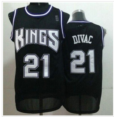 Sacramento Kings #21 Vlade Divac Black Throwback Stitched NBA Jersey