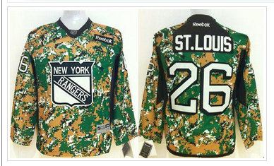 Youth NHL New York Rangers #26 Martin St.Louis Camo Veterans Day Practice NHL Jersey
