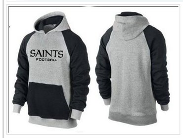 New Orleans Saints English Version Pullover Hoodie Grey & Black