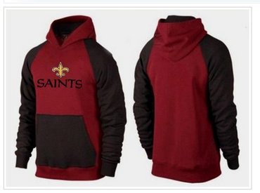 New Orleans Saints Authentic Logo Pullover Hoodie Burgundy Red & Black