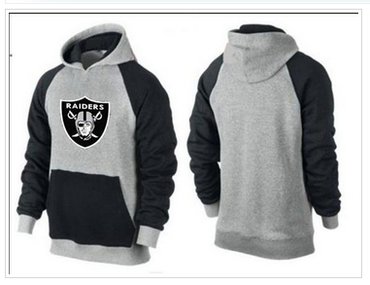 Oakland Raiders Logo Pullover Hoodie Grey & Blue