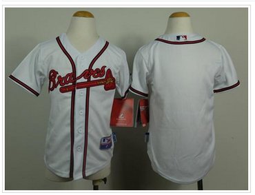 Youth Atlanta Braves Blank White Cool Base Baseball Jersey