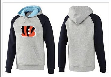 Cincinnati Bengals Logo Pullover Hoodie Grey & Blue