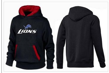 Detroit Lions Authentic Logo Pullover Hoodie Black & Red
