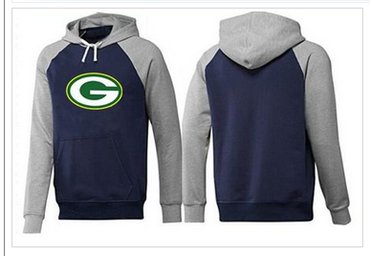 Green Bay Packers Logo Pullover Hoodie Dark Blue & Grey