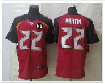 NEW Buccaneers #22 Doug Martin Red Team Color With MG Patch Stitched NFL New Elite Jersey