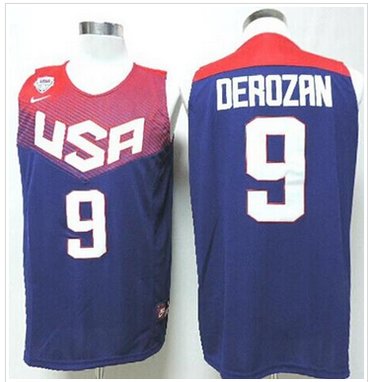 Nike 2014 Team USA #9 DeMar DeRozan Dark Blue Stitched NBA Jersey