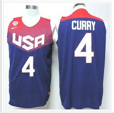 Nike 2014 Team USA #4 Stephen Curry Dark Blue Stitched NBA Jersey