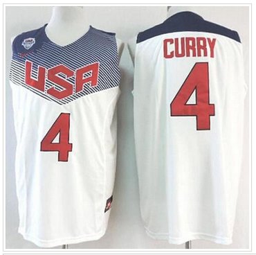 Nike 2014 Team USA #4 Stephen Curry White Stitched NBA Jersey