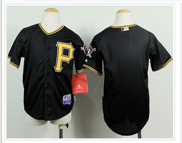 Youth MLB Pittsburgh Pirates Blank Black Cool Base Stitched Baseball Jersey