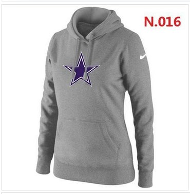 Women's Dallas Cowboys Logo Pullover Hoodie Grey