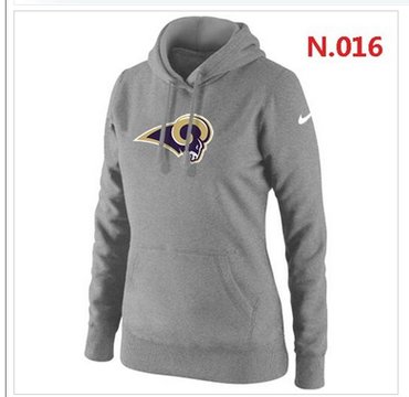 Women's Los Angeles Rams Logo Pullover Hoodie Grey