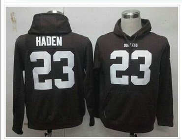 NEe Cleveland Browns #23 Joe Haden Brown Pullover NFL Hoodie
