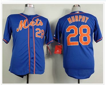 New York Mets #28 Daniel Murphy Blue Cool Base Baseball Jersey