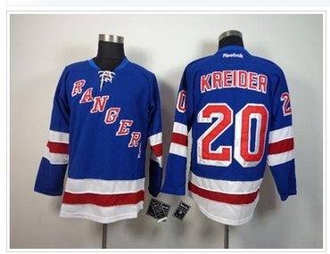 New York Rangers #20 Chris Kreider Blue Home NHL Jersey New York Rangers #20 Chris Kreider Blue Home NHL Jersey