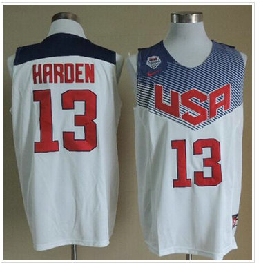 NEW 2014 Team USA #13 James Harden White Stitched NBA Jersey