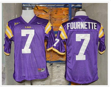 LSU Tigers #7 Leonard Fournette Purple Stitched NCAA Jersey
