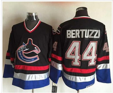 Vancouver Canucks #44 Todd Bertuzzi Black Blue CCM Throwback Stitched NHL Jersey