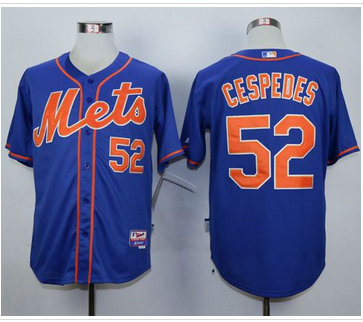 New York Mets #52 Yoenis Cespedes Blue Alternate Home Cool Base Stitched MLB Jersey